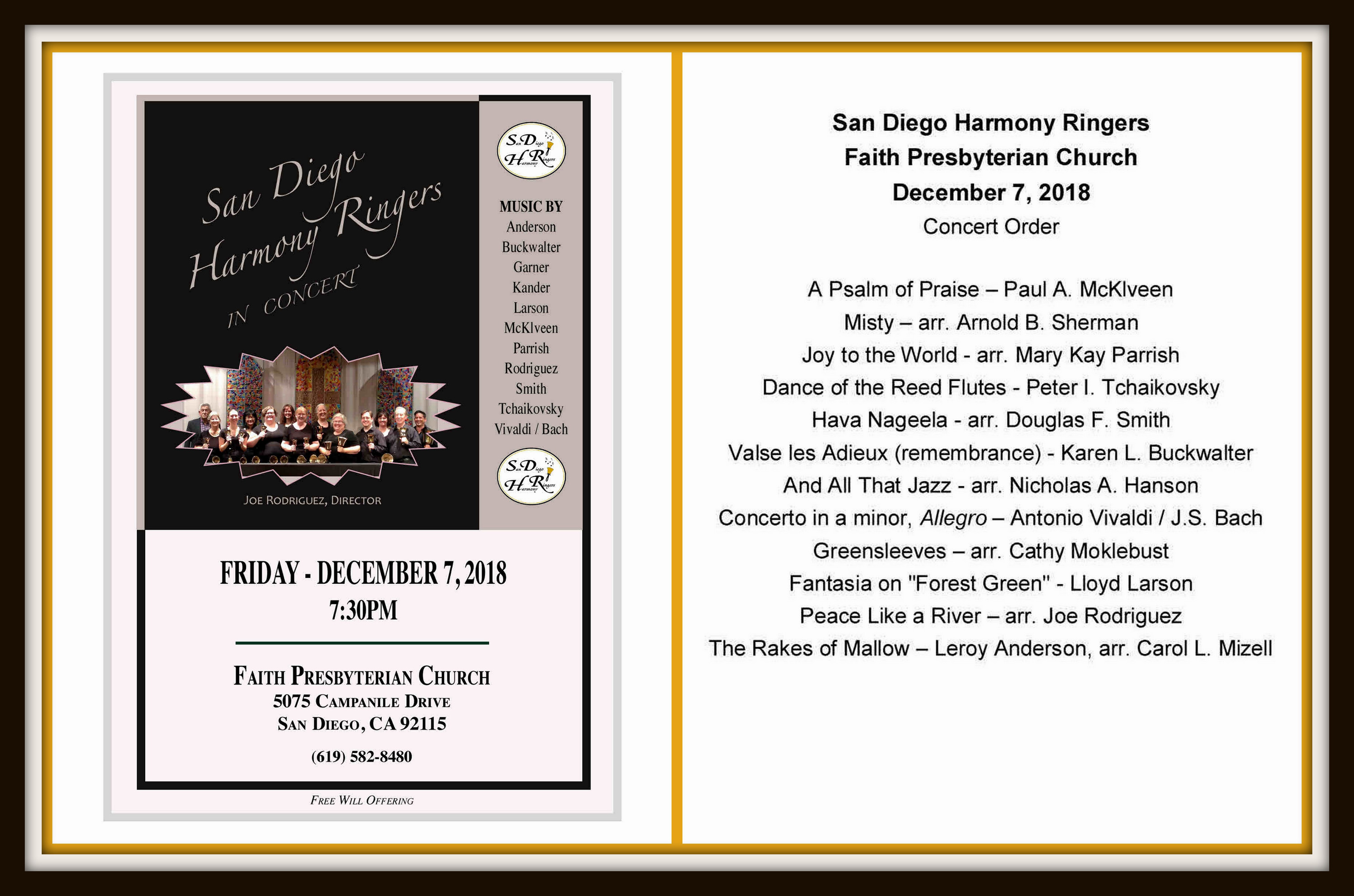 COLLAGE Faith Pres Concert 12 07 2018 Resized